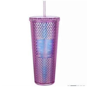 Disneyland Geometric Studded Pink Starbucks Venti Tumbler Cup with Straw NWT